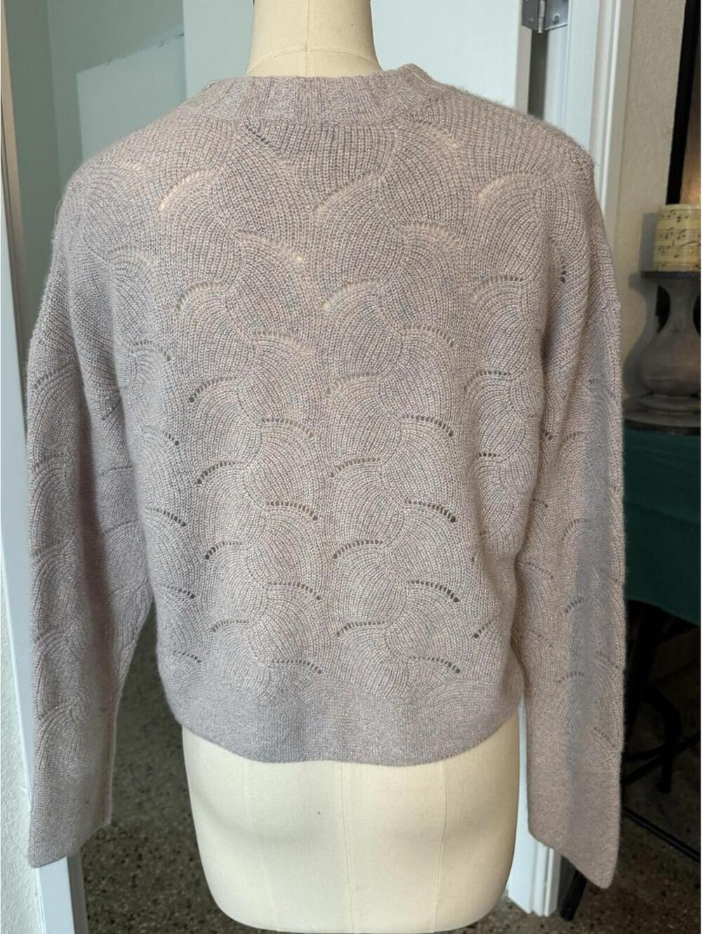 Brodie Light Pink Cashmere Sweater Sz M - Picture 7 of 10